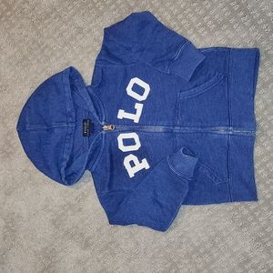 Polo by Ralph Lauren Boys 3T Full Zip Blue Hoodie